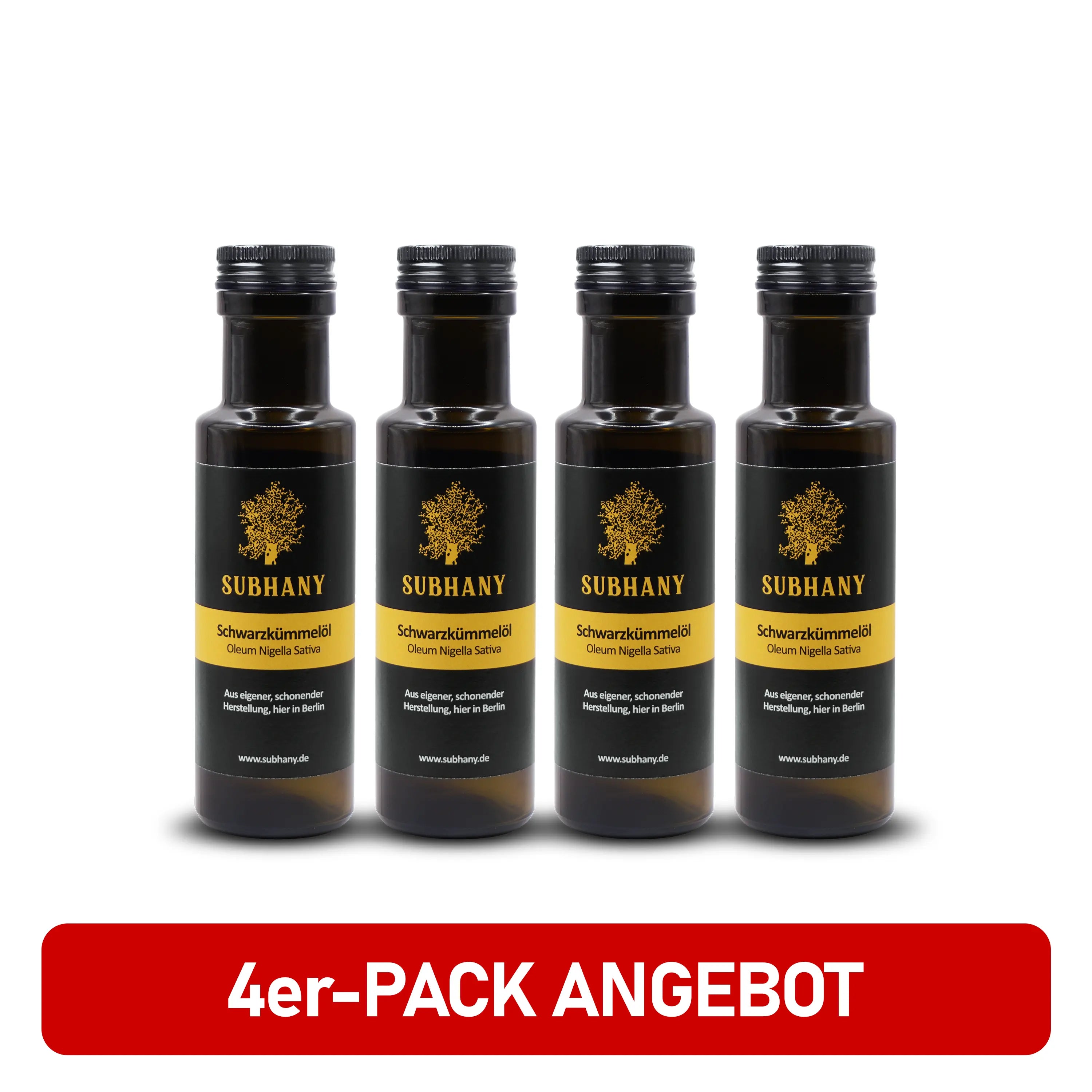 4er-Pack Schwarzkümmelöl 100ml Subhany