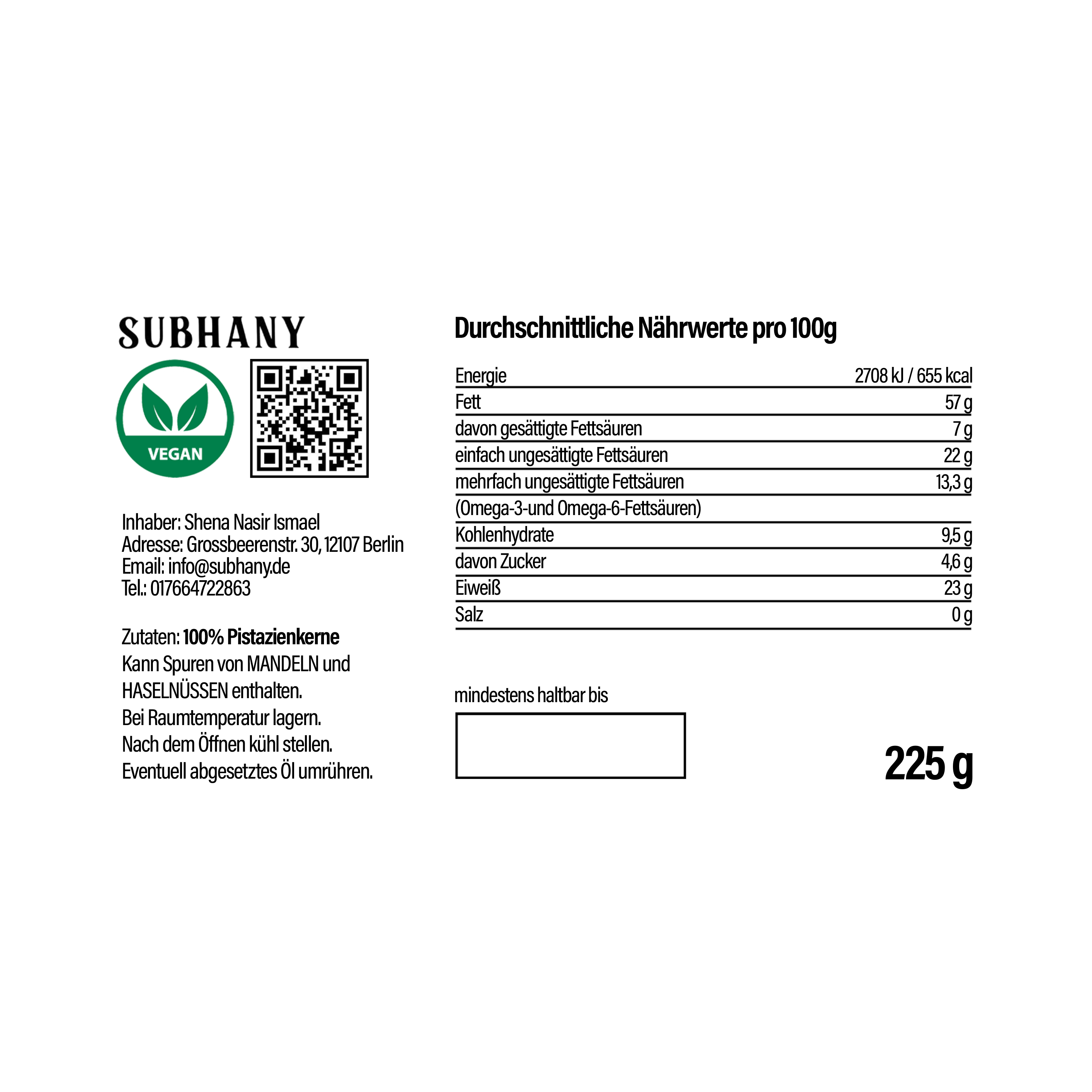 Pistazienmus Subhany